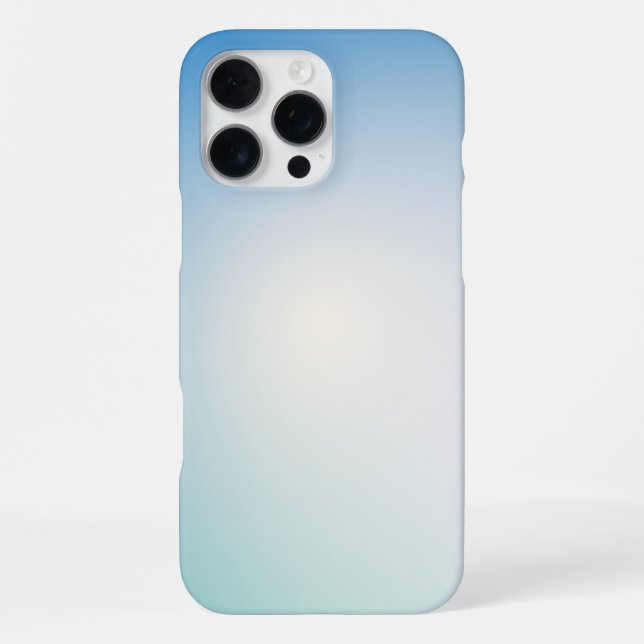 Funda Para iPhone  Elegante Ombre Azul Suave y Blanco  (Reverso )