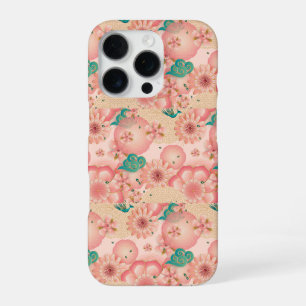 Funda Para iPhone 16 Pro Elegante Ornamento Floral Primavera Peach Garden B
