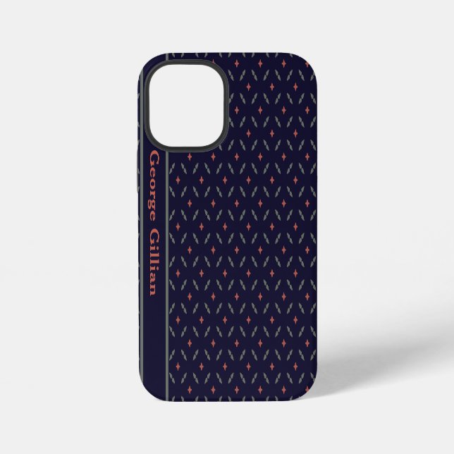 Funda Para iPhone elegante patrón azul profundo (Reverso )