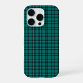 Funda Para iPhone 16 Pro Elegante patrón de cuadros escoceses en azul turqu