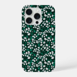Elegante patrón floral de hoja esmeralda blanca