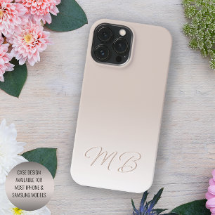 Funda Para iPhone 16 Pro Max Elegante personalizado ligero beige crema monogram