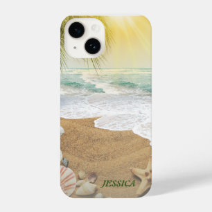 Funda Para iPhone 14 Elegante Playa De Sunshine Y Océano Azul