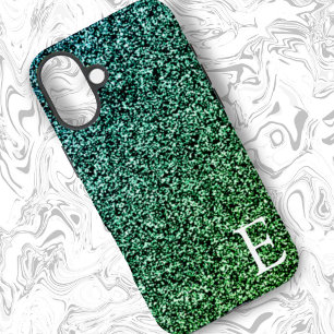 Funda Para iPhone 16 Plus Elegante Purpurina con estampado de color verde oc