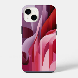 Funda Para iPhone 14 Elegante Resumen Colores Lilac Rojo Rosa