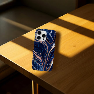 Elegante Rosa azul de la marina mármol dorado