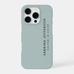 Funda Para iPhone 16 Pro Elegante Simple Minimalista Azul Claro Único
