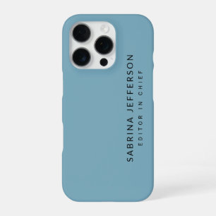 Funda Para iPhone 16 Pro Elegante Único Plano Simple Minimalista Azul Claro