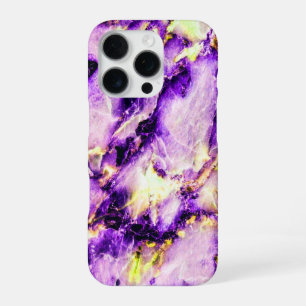 Funda Para iPhone 16 Pro Elegante y colorida Mármol morado rosa y oro