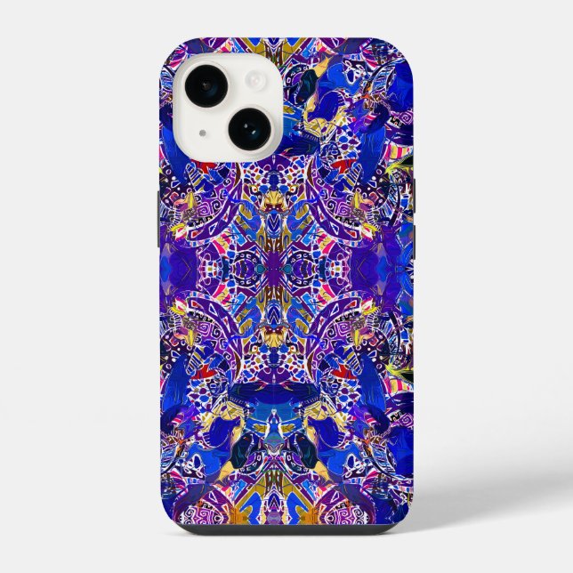 Funda Para iPhone Elementos abstractos azules lindos (Reverso )