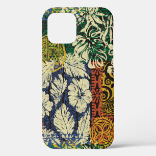 Funda Para iPhone 12 elementos tribales hawaianos y parche de tela de h