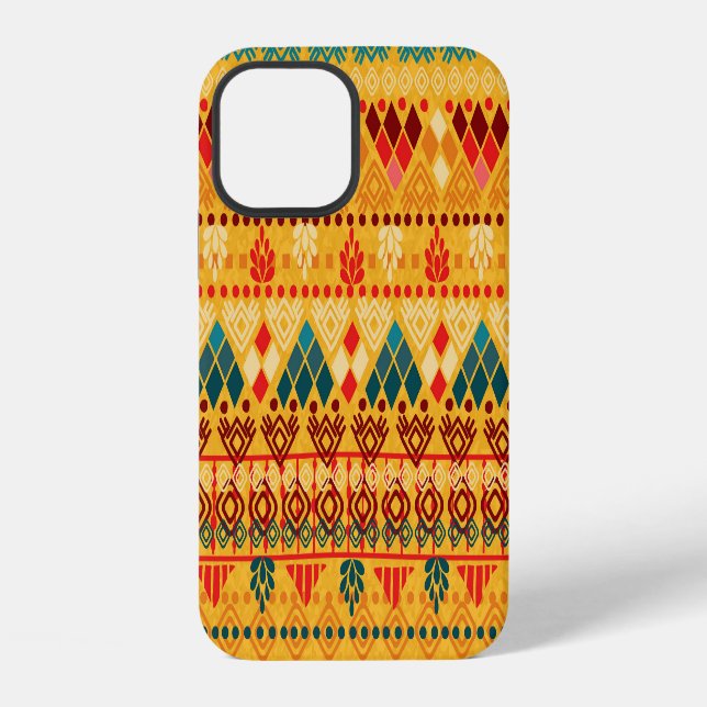 Funda Para iPhone Elementos tribales, patrón continuo versátil. (Reverso )