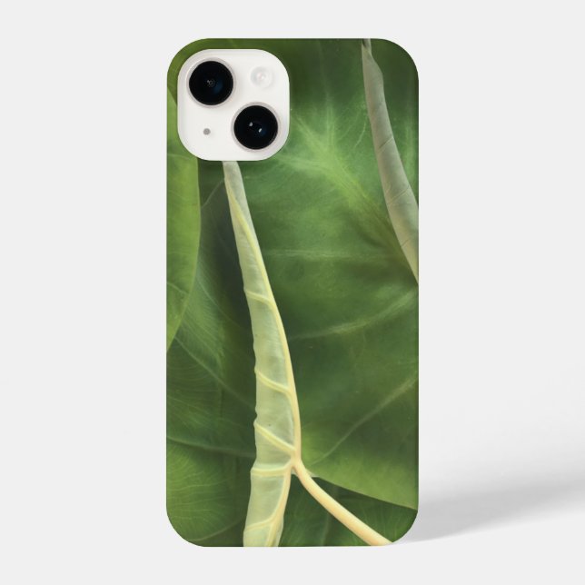 Funda Para iPhone Elephant Ear Leaf | Hojas verdes tropicales (Reverso )