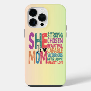 Funda Para iPhone 14 Pro Max Ella Es Mamá Bendita Mamá Cita Retro Día de la Mad