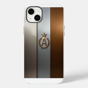 Funda Para iPhone 14 Plus Emblema de Monograma Dorado A