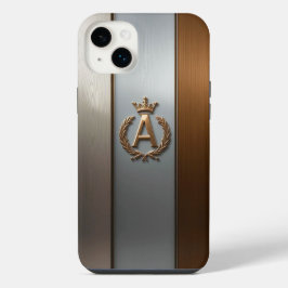 Funda Para iPhone 14 Plus Emblema de monograma dorado A