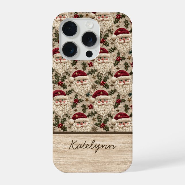 Funda Para iPhone Embroidered 3D Santa Phone Case | Personalized (Reverso )