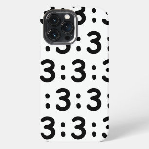 Funda Para iPhone 13 Pro Max Emoticono de Cara de Gato :3