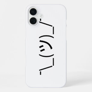 Funda Para iPhone 16 Plus Emoticono de encogerse de hombros ¯\_(ツ)_/¯ Kaomoj