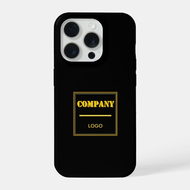 Funda Para iPhone Empresa personalizada negra moderna personalizada  (Reverso )