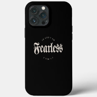 Funda Para iPhone 13 Pro Max En Dios soy Intrépido 2 Tim 1:7 Cristiano
