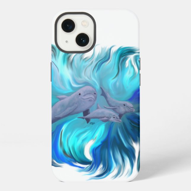 Funda Para iPhone En la Escuela de Delfines (Reverso )