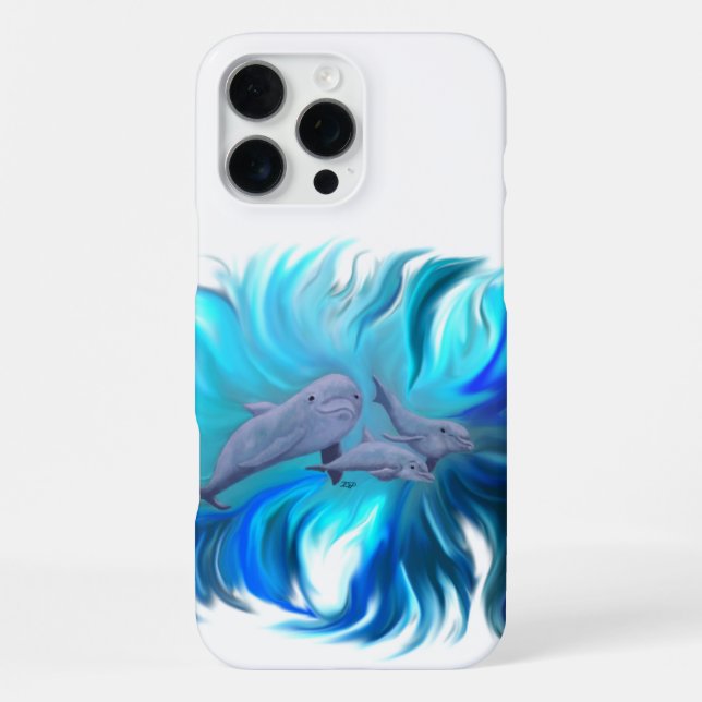 Funda Para iPhone En la escuela de delfines (Reverso )