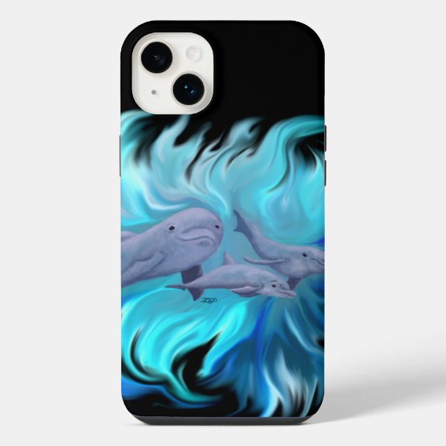 Funda Para iPhone En la Escuela de Delfines (Reverso)