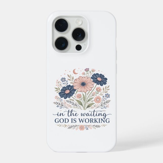 Funda para iPhone En la Espera Dios está Trabajand (Reverso )