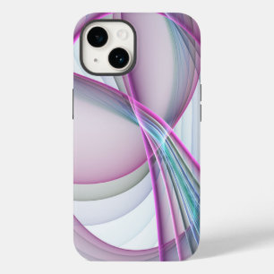 Funda Para iPhone 14 En Movimiento, Arte Fractal Abstracto Colorido Mod