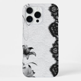 Funda Para iPhone 16 Pro Max Encaje Floral Coqueta Oscuro