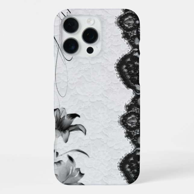 Funda Para iPhone Encaje Floral Coqueta Oscuro (Reverso )