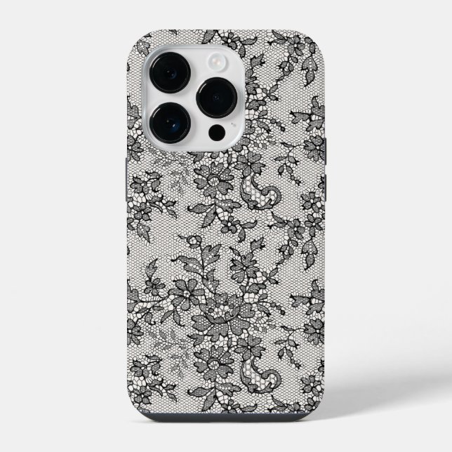 Funda Para iPhone Encaje negro (Reverso )
