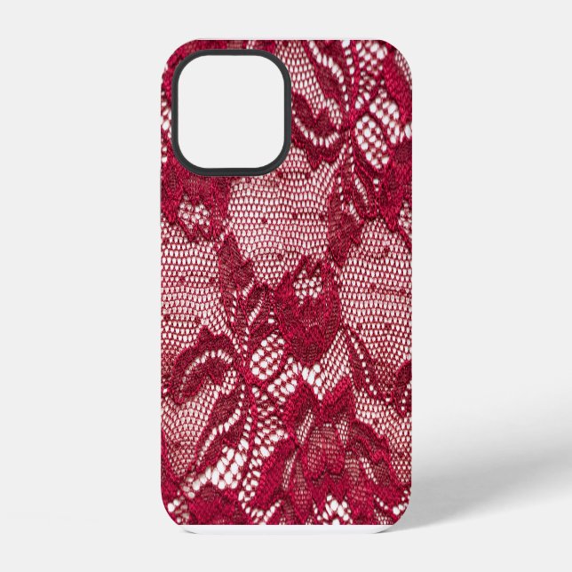 Funda Para iPhone Encaje rojo: textil elástico de jacquard. (Reverso )