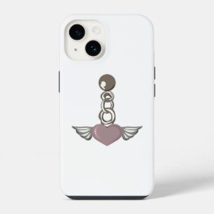 Funda Para iPhone 14 Encanto de cadena cardíaca alada - Diseño de ángel