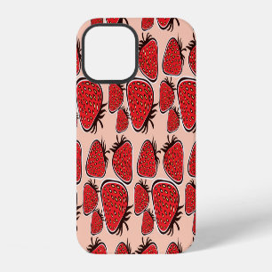Funda Para iPhone 12 Encanto de Fresa: Encanto de Patrón Vintage.