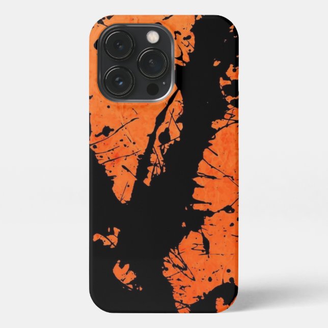 Funda Para iPhone Energetic Fusion: The Orange and Black Design (Reverso)