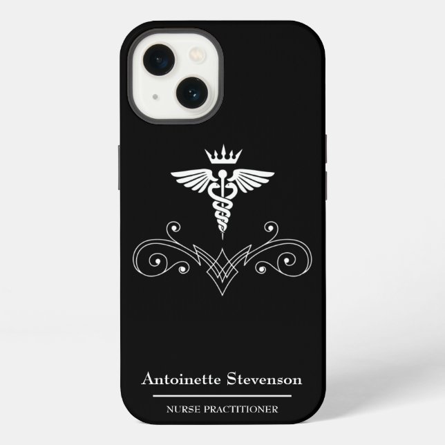 Funda Para iPhone Enfermera Practicante Caduceo Elegante (Reverso )