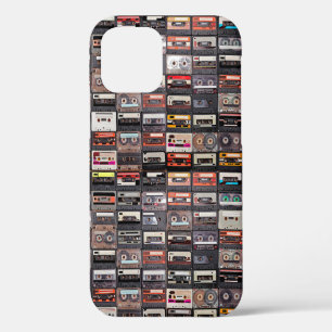 Funda Para iPhone 12 Enorme colección de casetes de audio. Música retro