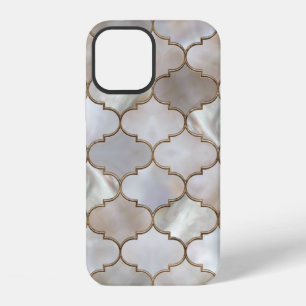 Funda Para iPhone 12 enrejado marroquí Perla y Oro