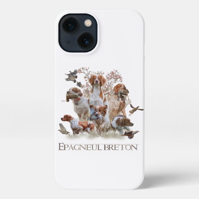 Funda Para iPhone Epagneul Breton, Bretaña Spaniel (Reverso )