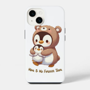 Funda Para iPhone 14 Equipo de Mamá y Yo para siempre - Cute Pingüino y