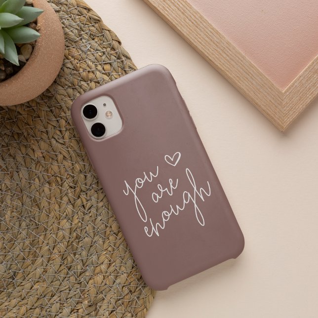 Funda Para iPhone Eres Suficiente | Cita Inspiradora a mano (Subido por el creador)