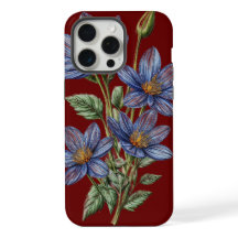 Esbozo de flor azul en el fondo del personalizado 