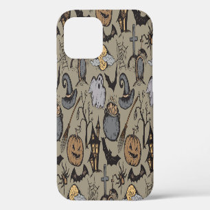 Funda Para iPhone 12 Esbozo de Halloween: Viñeta sin foco