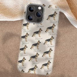 Funda Para iPhone 16 Pro Max Esbozo de retrato Mascota dibujado a mano Pastor a