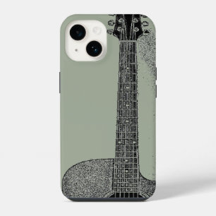Funda Para iPhone 14 Esbozo de tinta de guitarra clásica arte pop