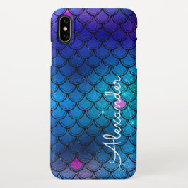 Funda Para iPhone XS Max Escales de sirenas femeninas personalizadas nombra