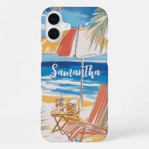 Funda Para iPhone 16 Plus Escape a la Playa Tropical – Paraíso de Verano Per