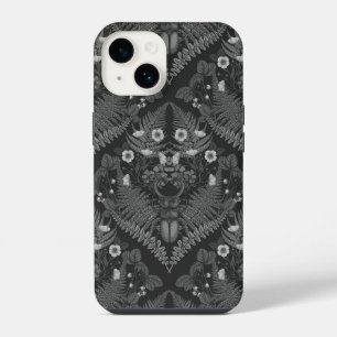 Funda Para iPhone 14 Escarabajo ciervo y helechos, en blanco y negro